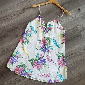 White Floral Printed Vintage Night Dress